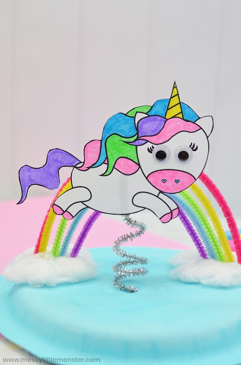 Flying Paper Plate Unicorn Craft for Kids