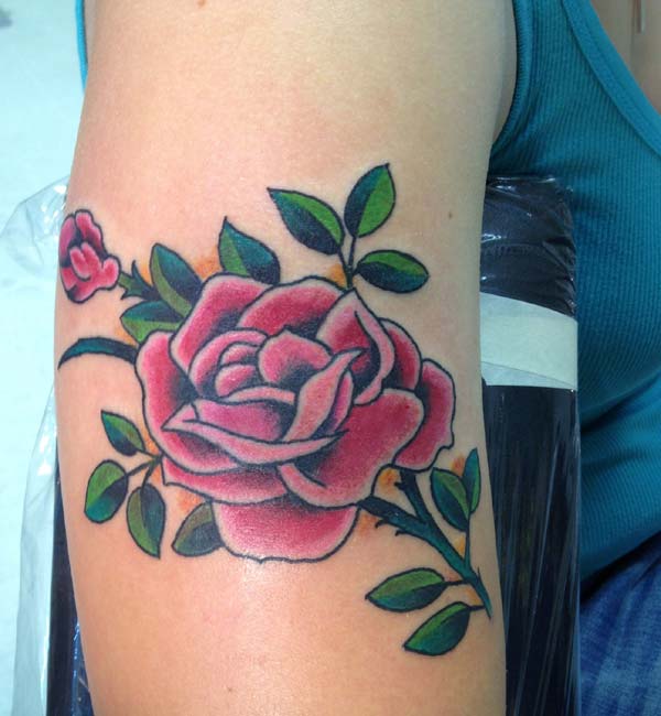 Colorful rose tattoo design tattoo idea for the women on the arm