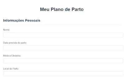 arquivo de plano de parto imprimível