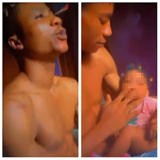 Police should arrest man teaching baby to smoke