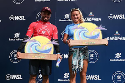 Adriano de Souza e Laura Raupp vencem o Circuito Banco do Brasil de Surfe em Garopaba Foto Daniel Smorigo WSL