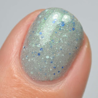 grey nail polish with glitter