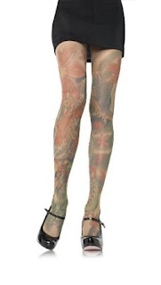 Opaque Tattoo Print Pantyhose