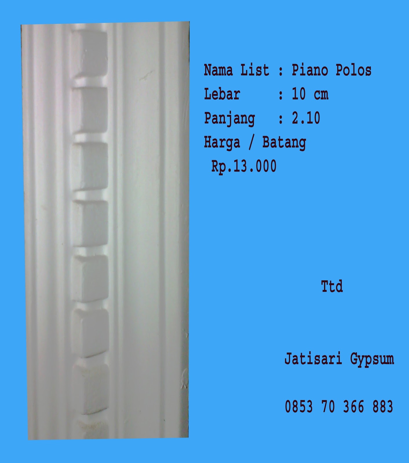 Daftar Harga  Pasang List  dan Harga  Jual List  Gypsum  Dan 