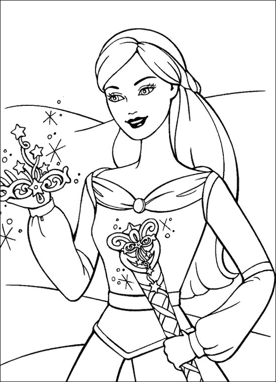 Coloring Pages Online Disney Cartoon Barbie Doll Princess Coloring Pages