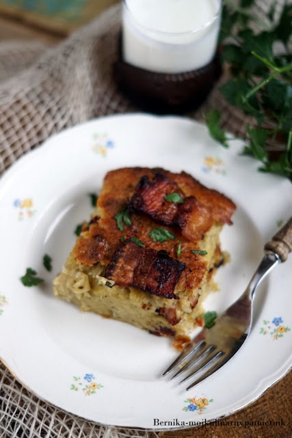 babka, ziemniaki, obiad, boczek, skwarki, zapiekanka, bernika, kulinarny pamietnik