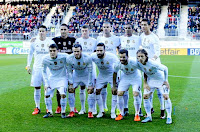 REAL MADRID C. F. - Madrid, España -  Temporada 2015-16 - James, Keylor Navas, Kros, Pepe, Danilo y Cristiano; Kovacic, Bale, Carvajal, Nacho y Modric - S. D. EIBAR 0 REAL MADRID 2 (Bale y Cristiano) - 29/11/2015 - Liga de 1ª División, jornada 13 - Eibar, Guipúzcoa, estadio de Ipurúa