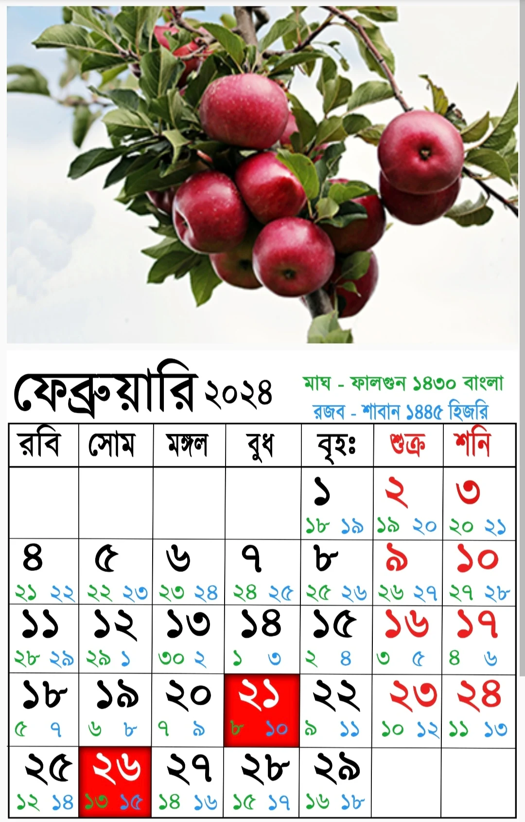 বাংলা ইংরেজি আরবি ক্যালেন্ডার ২০২৪ | Bangla English Arabi Calendar 2024 | আজকের তারিখ বাংলা ইংরেজি আরবি ২০২৪