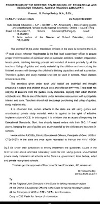Orders issued by the Director of SCERT prohibiting the use of guides and informal / private study material in schools