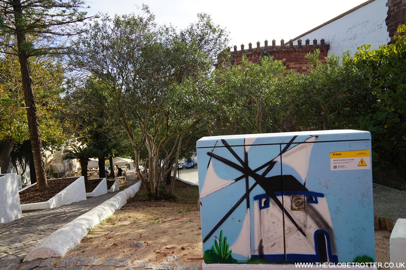 Windmill painted on an Electricity Box in Silves