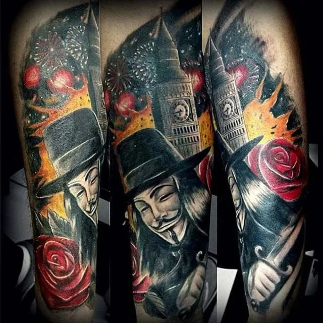 Tatuajes V de Vendetta un Símbolo Revolucionario