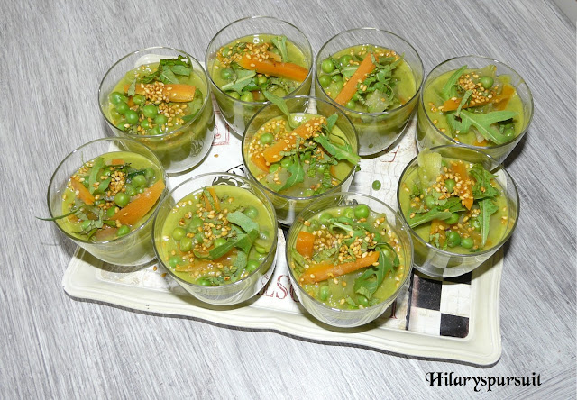 Gaspacho de petits pois à la menthe