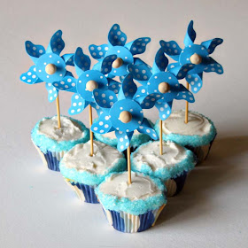 Pinwheel-Topped Cupcakes by SweeterThanSweets