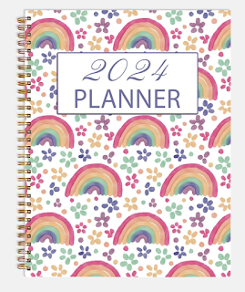 Rainbows and Flowers Retro 2024 Planner