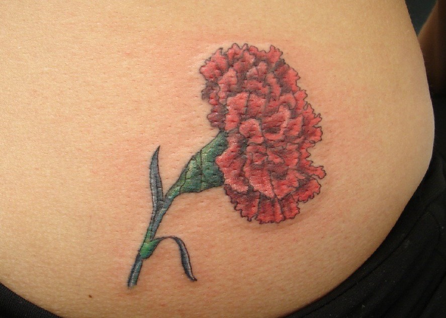 The carnation tattoo is a sign of courageous unexpected decisions 