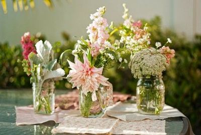 mason jar herb centerpieces