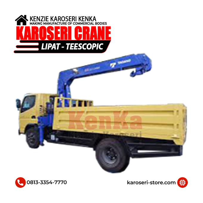 Crane Lipat Mitsubishi Bak Besi Drop Side