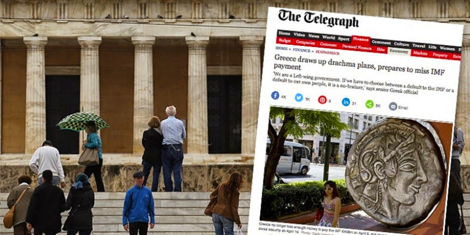 Δημοσίευμα Telegraph!!! «Η Ελλάδα κάνει σχέδια δραχμής και ετοιμάζεται να μην πληρώσει το ΔΝΤ»