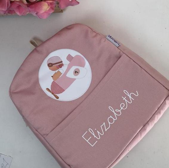 mochila infantil personalizada vuelta al cole -rosa