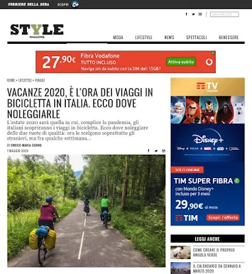 style magazine italia corriere della sera cicloturismo cycling holiday vacanze in bicicletta pandemia covid-19