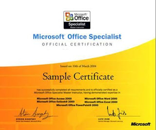 Sample Certificate MIcrosoft