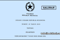 UU Nomor 18 Tahun 2019 Tentang Pesantren