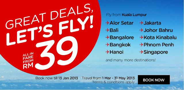 AirAsia Promotion Ticket 2013: RM39 Flight Deals