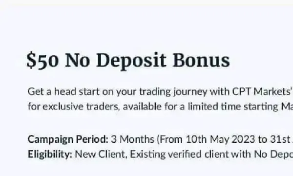 Cpt market $50 no deposit bonus