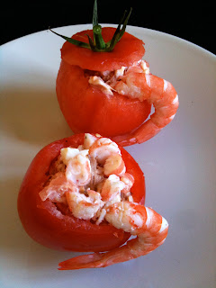 Cocina con Anibal Tomates rellenos de langostinos