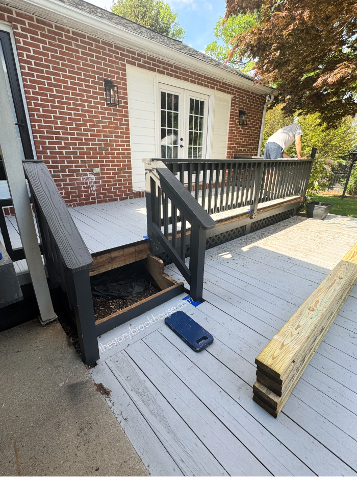 Removing old deck stairs