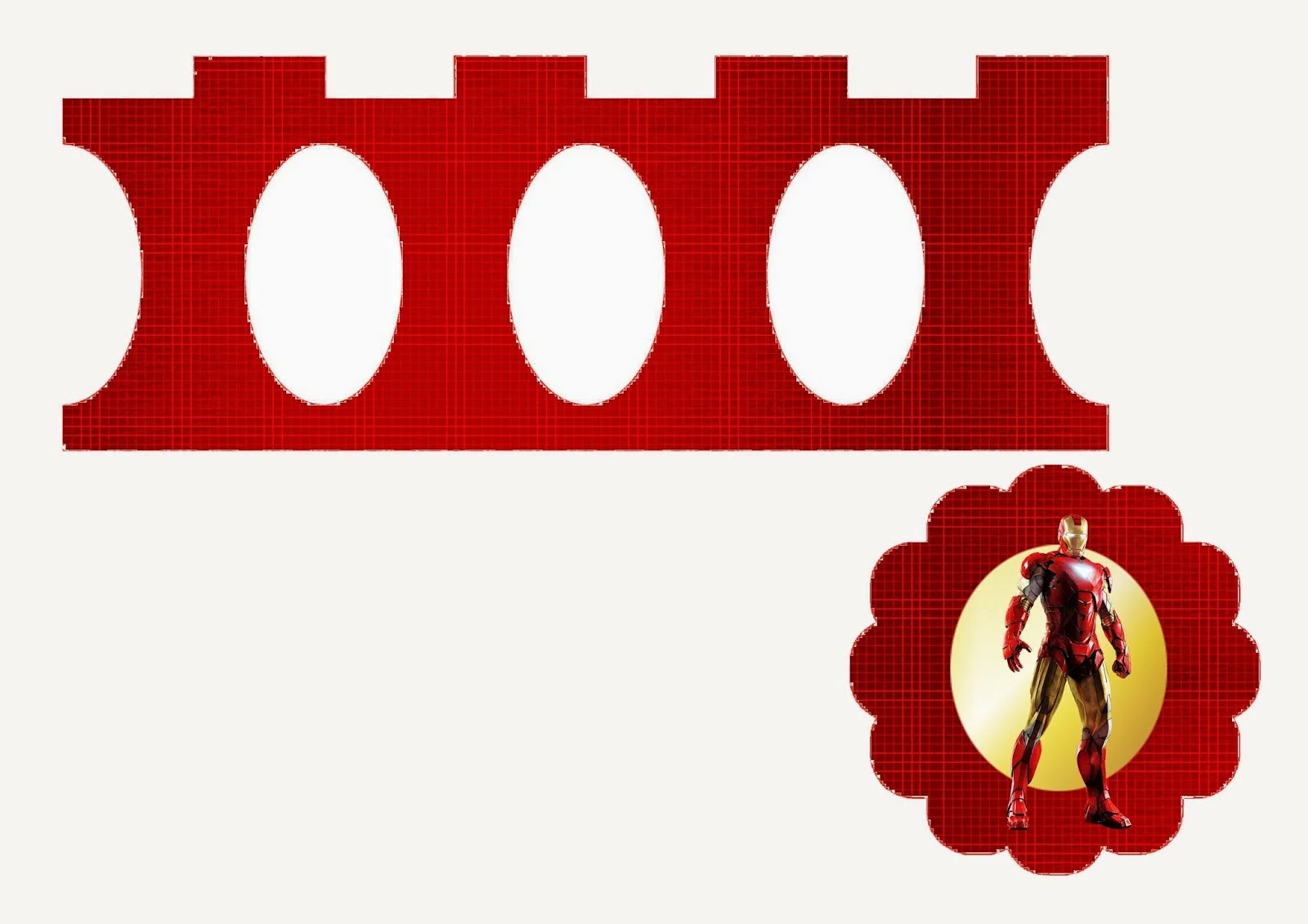 Iron Man in Red and Gold: Free Printable Mini Cupcake Stand.