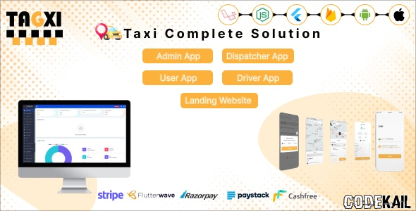 Tagxi V2.2 - Flutter Complete Taxi Booking Solution
