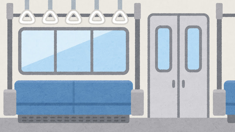 無料イラスト かわいいフリー素材集 電車内のイラスト 背景素材