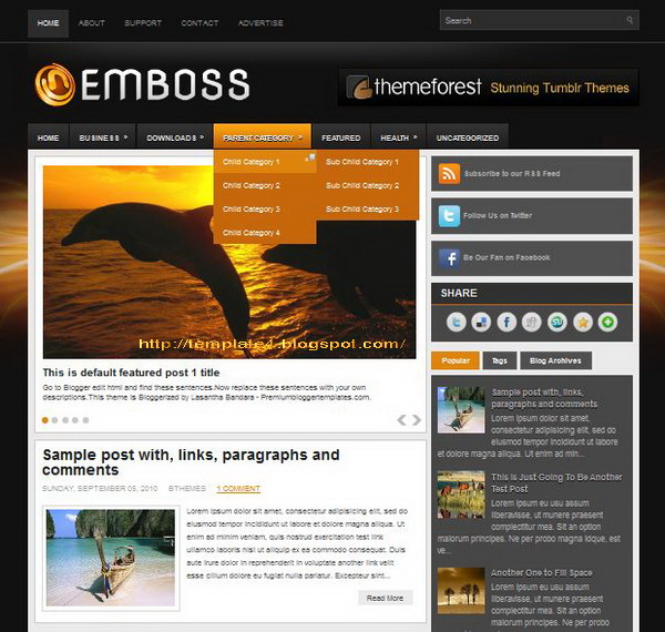 Emboss Blogger Template