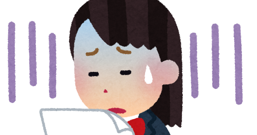 テストを見て落ち込む生徒のイラスト 女子学生 かわいいフリー素材集 いらすとや