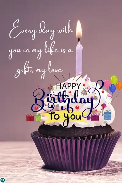 happy birthday to you my love wishes images with cupcake