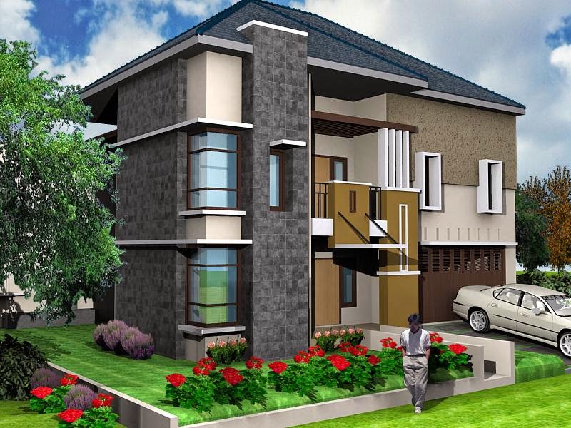 Desain Rumah Minimalis 2 Lantai 3 Dimensi Gambar Foto 