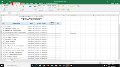 Tab Page Layout di Excell