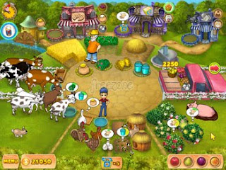 Playing Game Farm Mania