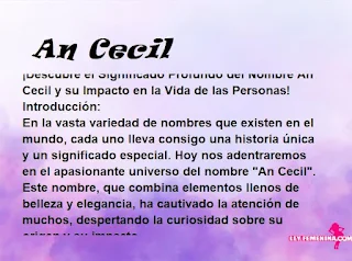 significado del nombre An Cecil