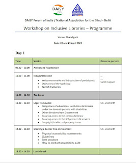 Workshop schedule of Day 1