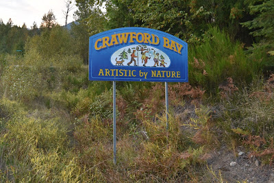 Crawford Bay BC town sign.