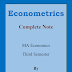 Econometrics Note for Third Semester MA Economics