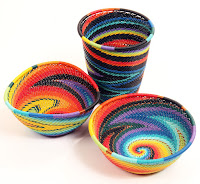 Colorful Bowls Made from Woven Wire 