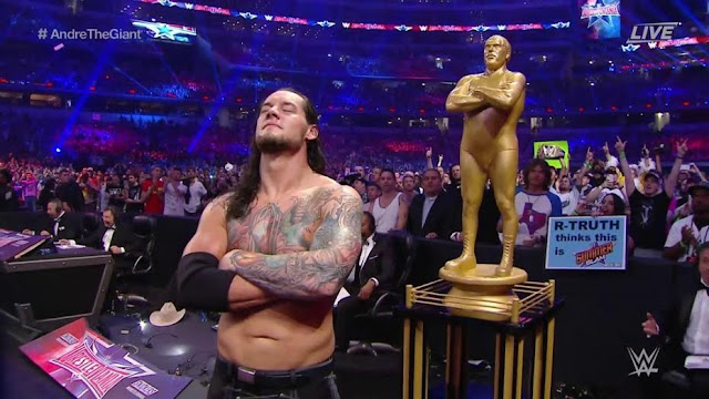 Baron Corbin Andre The Giant Memorial Battle Royal Trophy WrestleMania 32