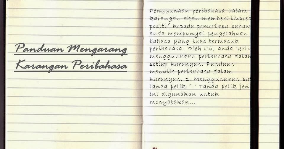 Panduan Mengarang Karangan Peribahasa ~ Karangan Bahasa 