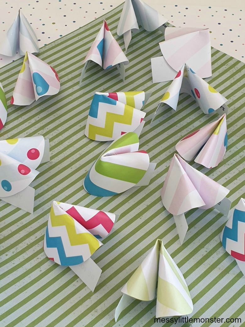 Fortune cookie paper craft for kids