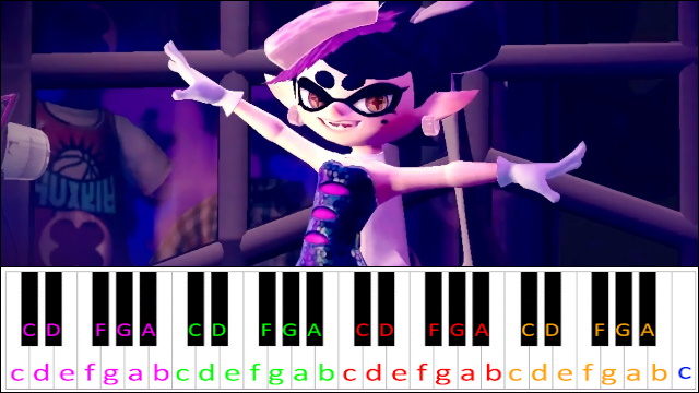 Bomb Rush Blush (Splatoon) Piano / Keyboard Easy Letter Notes for Beginners