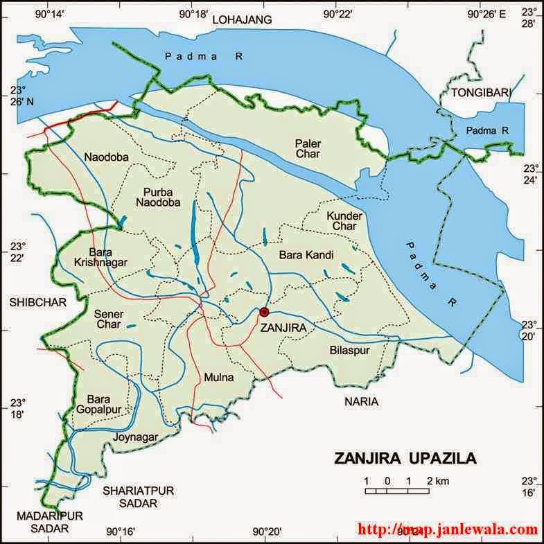 zanjira upazila map of bangladesh