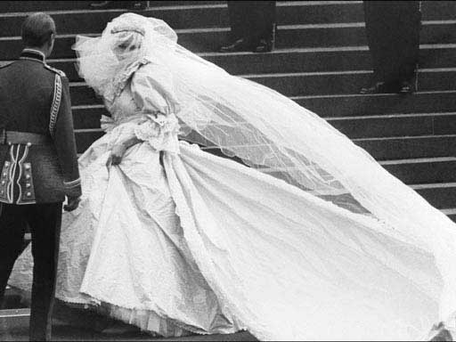 princess diana wedding dress train length. diana wedding dress train